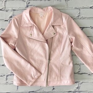 Xhilaration Pink Faux Leather Moto Jacket